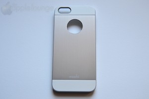 moshi iGlaze armour for iPhone silver, particolare frontale della cover fuori dalla scatola - TheAppleLounge.com