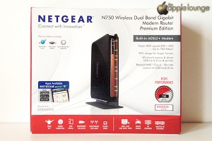 NETGEAR DGND4000 Modem Router Wireless N750 Dual Band, immagine frontale confezione - TheAppleLounge.com