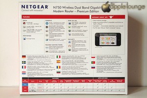 NETGEAR DGND4000 Modem Router Wireless N750 Dual Band, immagine posteriore confezione - TheAppleLounge.com